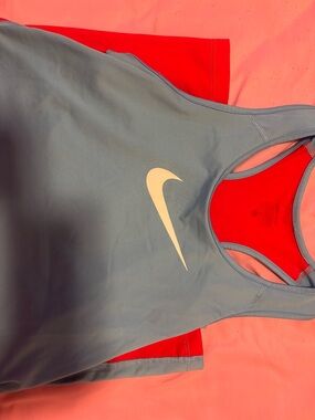 Nike Orange and Light Blue Athletic Tank with Contrast Trim